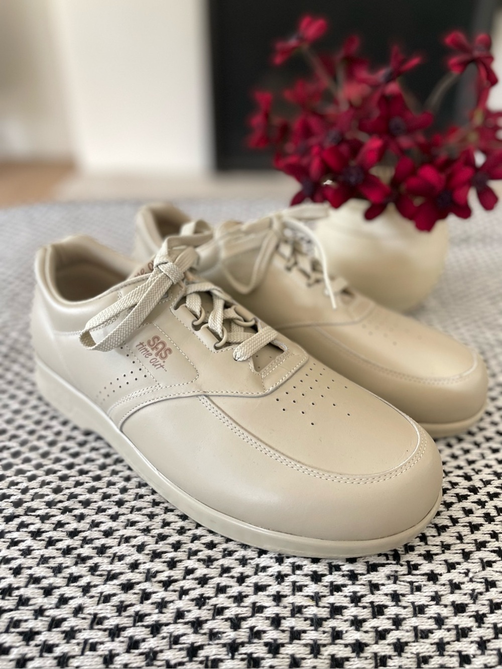 SAS Time Out Leather Sneaker Shoe Size 12 Mens Bone Beige